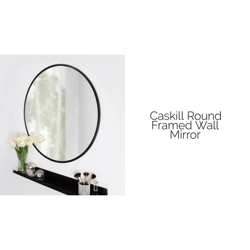 24" x 24" Caskill Round Framed Decorative Wall Mirror Gold - Kate & Laurel All Things Decor