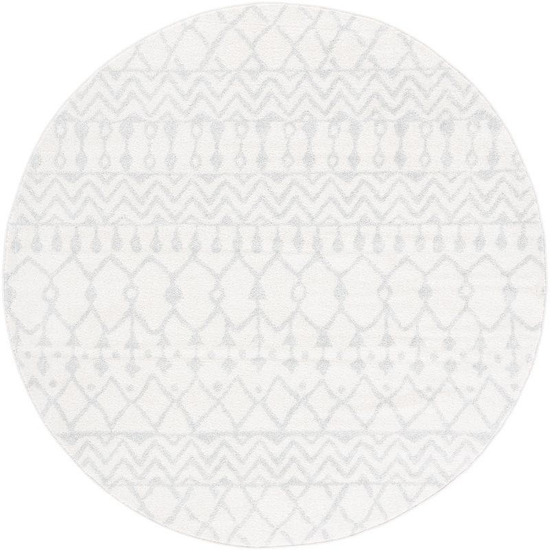 Tulum TUL270 Power Loomed Area Rug - Ivory/Light Grey - 3' round - Safavieh.