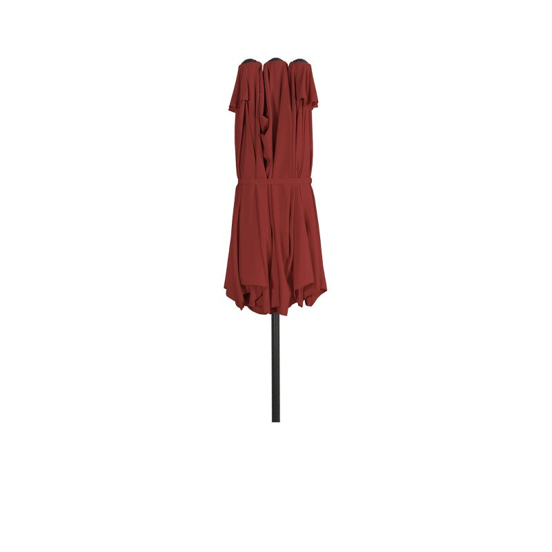 WestinTrends 15 x 9 Ft Double Sided Outdoor Twin Patio Market Table Umbrella, Red