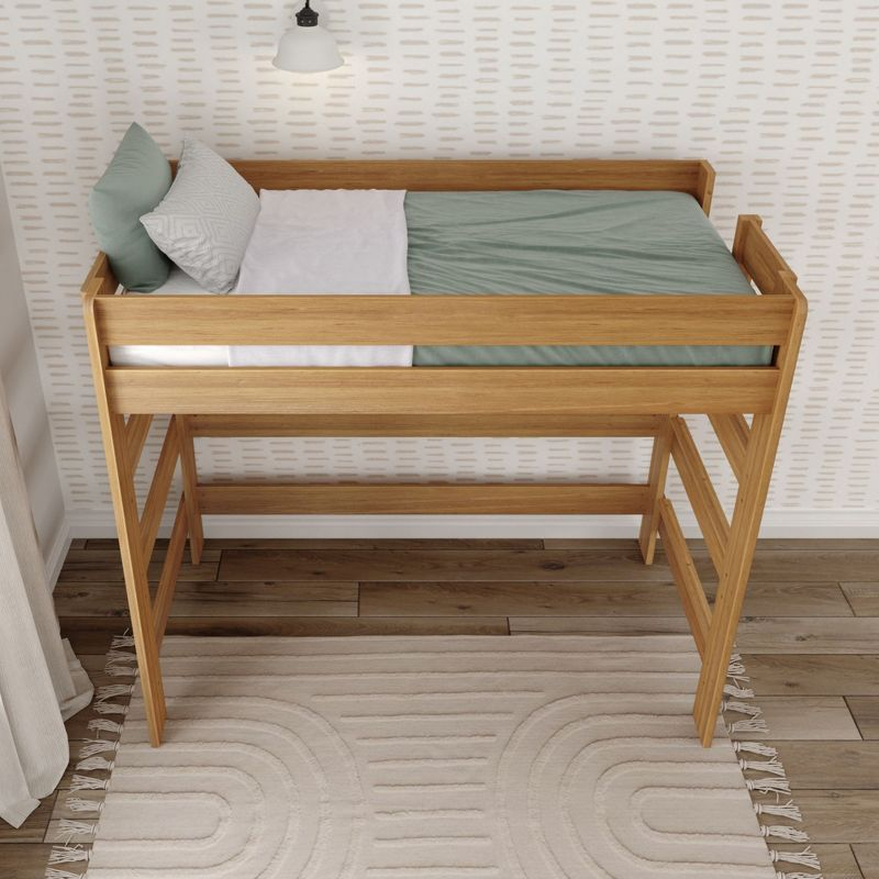 Plank+Beam Solid Wood Farmhouse High Loft Bed, Pecan