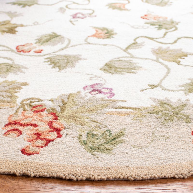 Chelsea HK116 Handmade Area Rug - 8' Round - Ivory - Safavieh