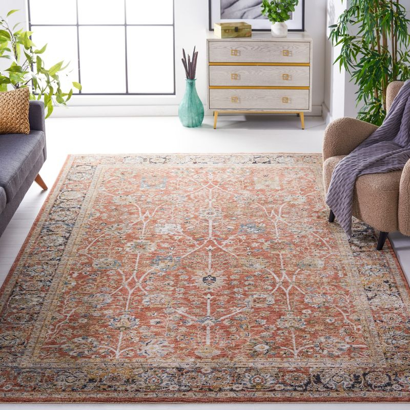 Silverado SVD112 Power Loomed Area Rug - Rust/Blue - 5'x8' - Safavieh.