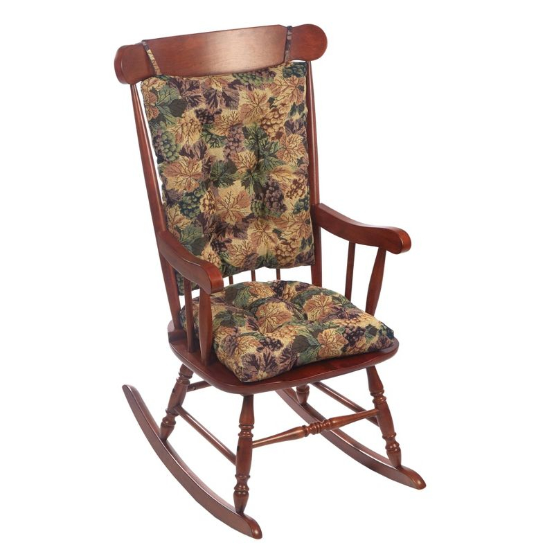 Gripper Jumbo Cabernet Rocking Chair Cushion Set Include Seat and Back Cushion: Solid Polyester & Cotton, Indoor, 21"x17"x3"