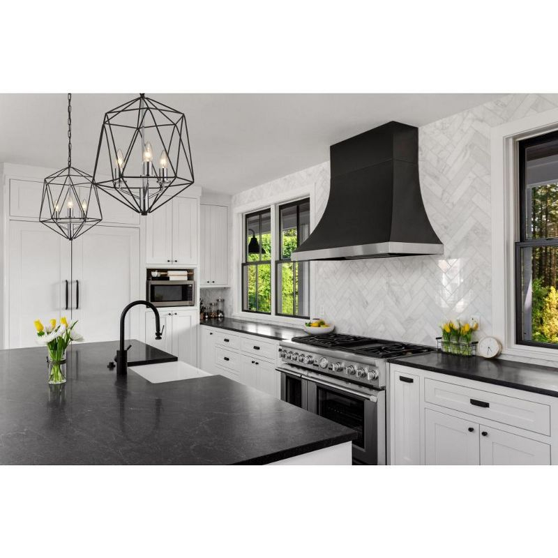 Z-Lite Geo 3 - Light Chandelier in  Matte Black/Chrome