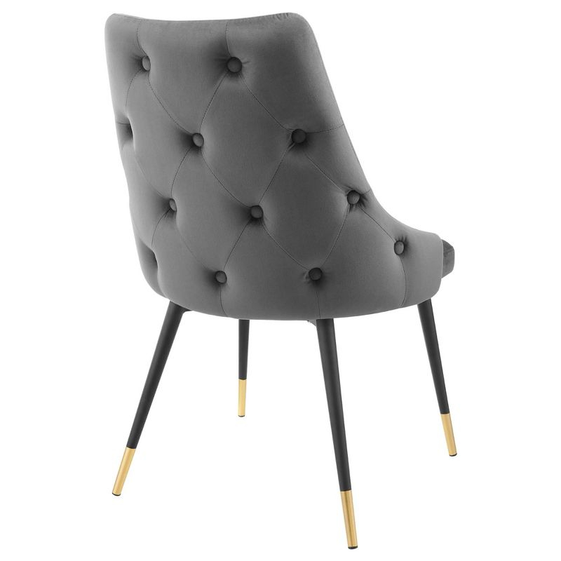 Modway Adorn Tufted Performance Velvet Accent Dining Side Chair, Gray