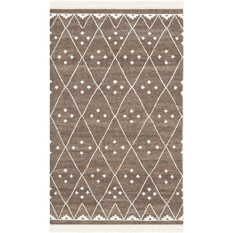 Natural Kilim NKM316 Hand Woven Area Rug - Brown/Ivory - 3'x5' - Safavieh.