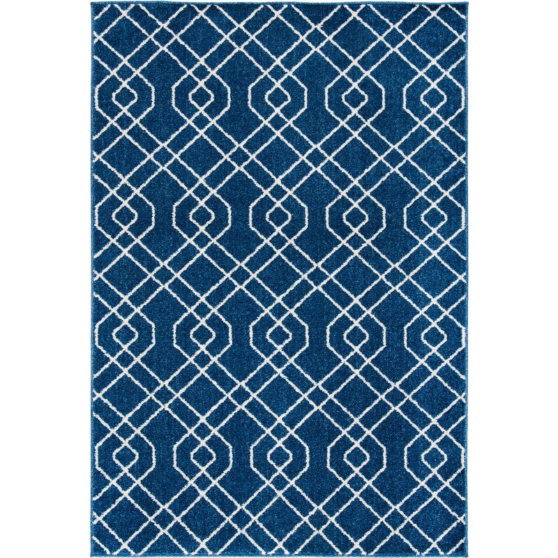 Amherst AMT407 Power Loomed Area Rug - Navy/Beige - 4'x6' - Safavieh.