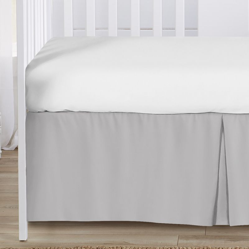 Sweet Jojo Designs Boy or Girl Gender Neutral Unisex Baby Crib Bed Skirt Collection Solid Grey