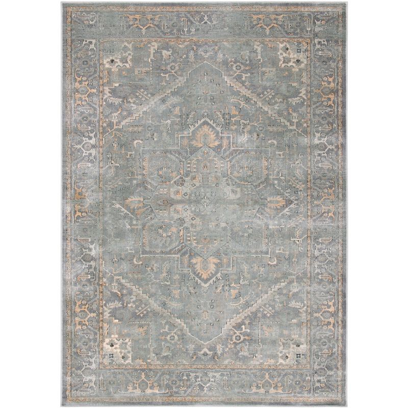 Vintage VTG114 Power Loomed Indoor Skid-Resistant Area Rug - Grey/Multi - 5'3"x7'6" - Safavieh