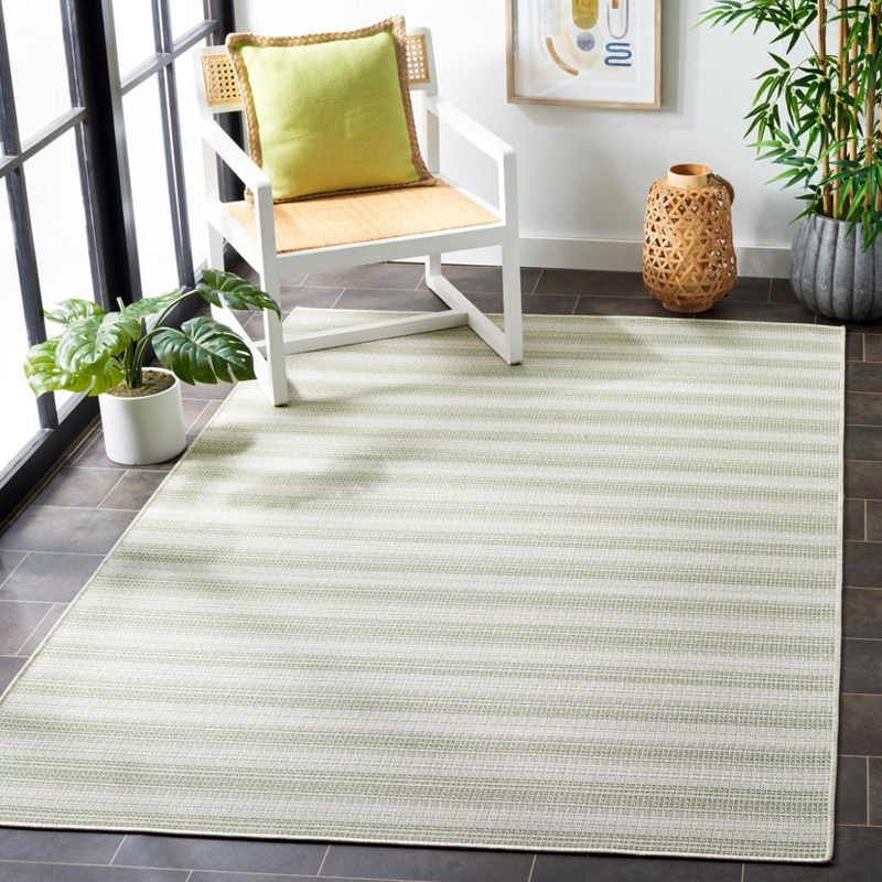 Hampton HTN231 Power Loomed Indoor/Outdoor Area Rug - Olive Green/Ivory - 8'9"x11'9" - Safavieh.