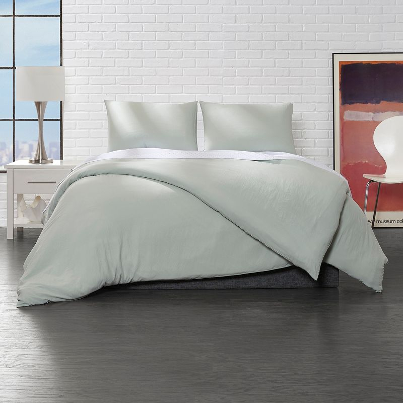 Ella Jayne Super Soft Triple Brushed Microfiber Duvet Cover Set, 3-pc, King, Sage