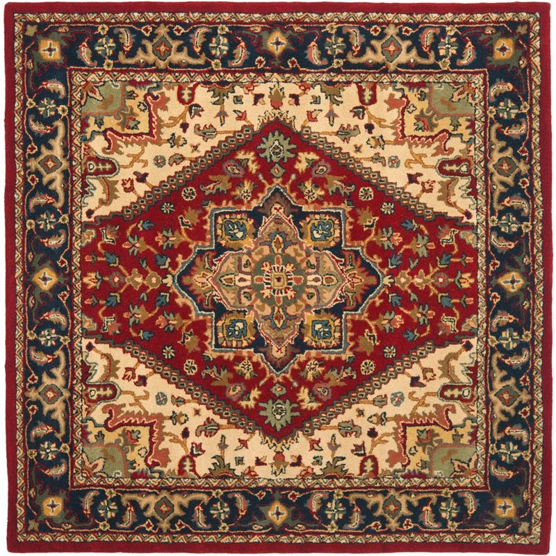 Heritage HG625 Handmade Area Rug - 6'x6' - Red - Safavieh