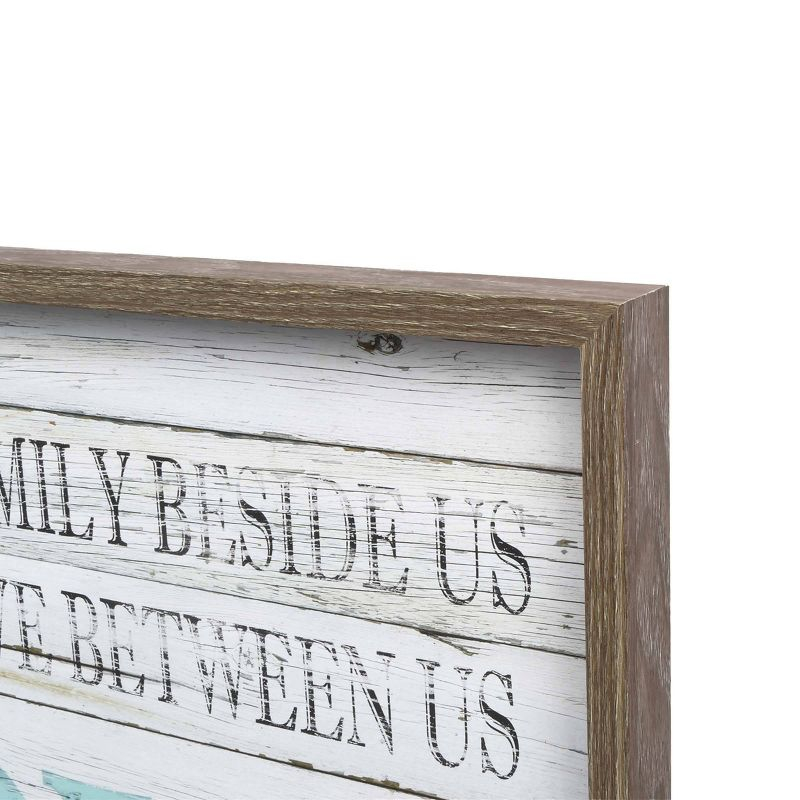 23.5" x 15.5" Family Love MDF Wall Sign Panel White - Prinz: Modern Home Decor, Horizontal Quote Adage Art