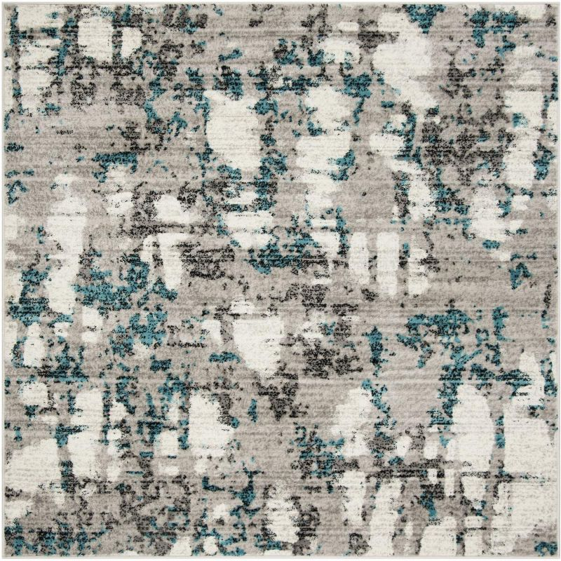 Skyler SKY193 Power Loomed Indoor Area Rug - Grey/Blue - 4'x4' - Safavieh