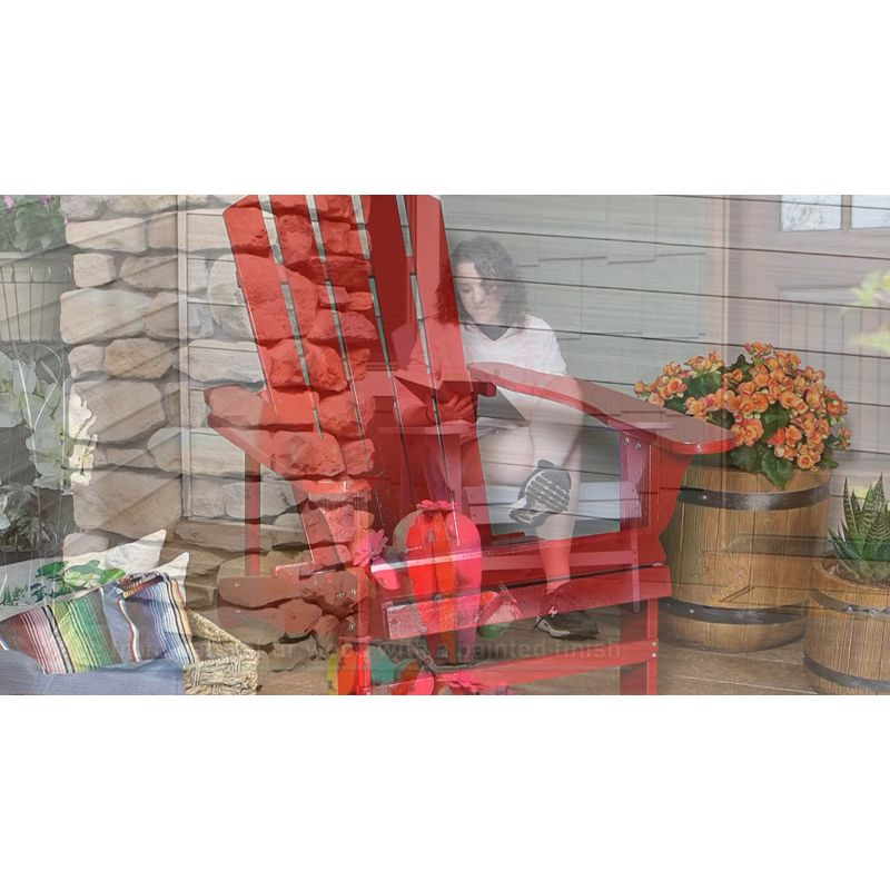 Sunnydaze Outdoor Coastal Bliss Painted Fir Wooden Lounge Backyard Patio Adirondack Chair - Red - 2pk