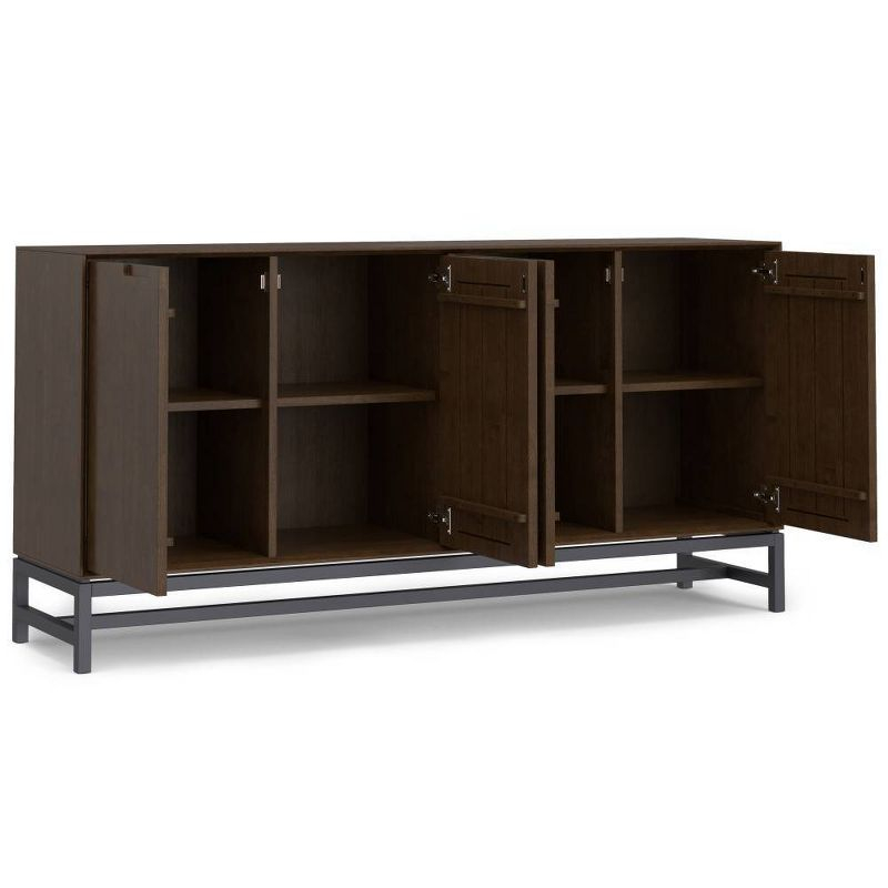 WyndenHall Devlin 4 Door Sideboard Buffet Walnut Brown