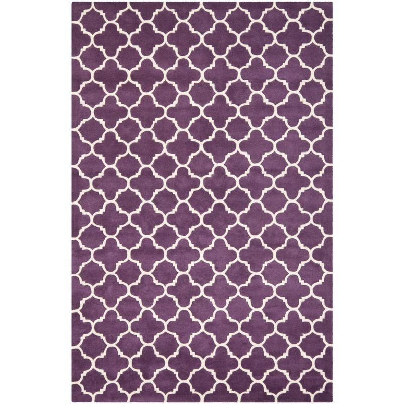 Chatham CHT717 Tufted Indoor Area Rug - Purple/Ivory - 6'x9' - Safavieh