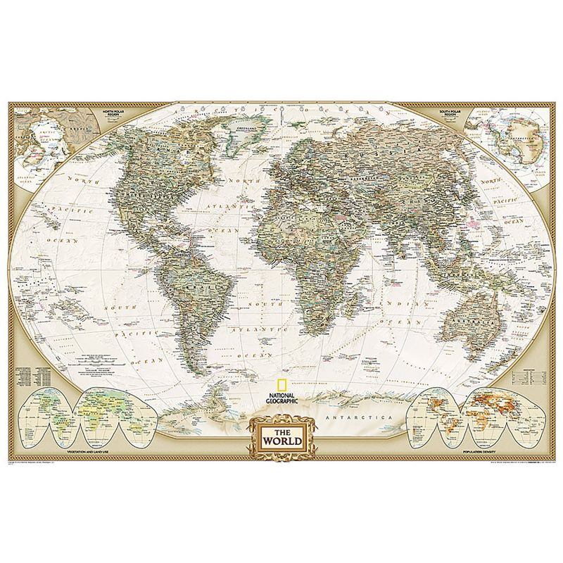 National Geographic World and United States Executive, Poster Size, Map Pack Bundle, 36" x 24"
