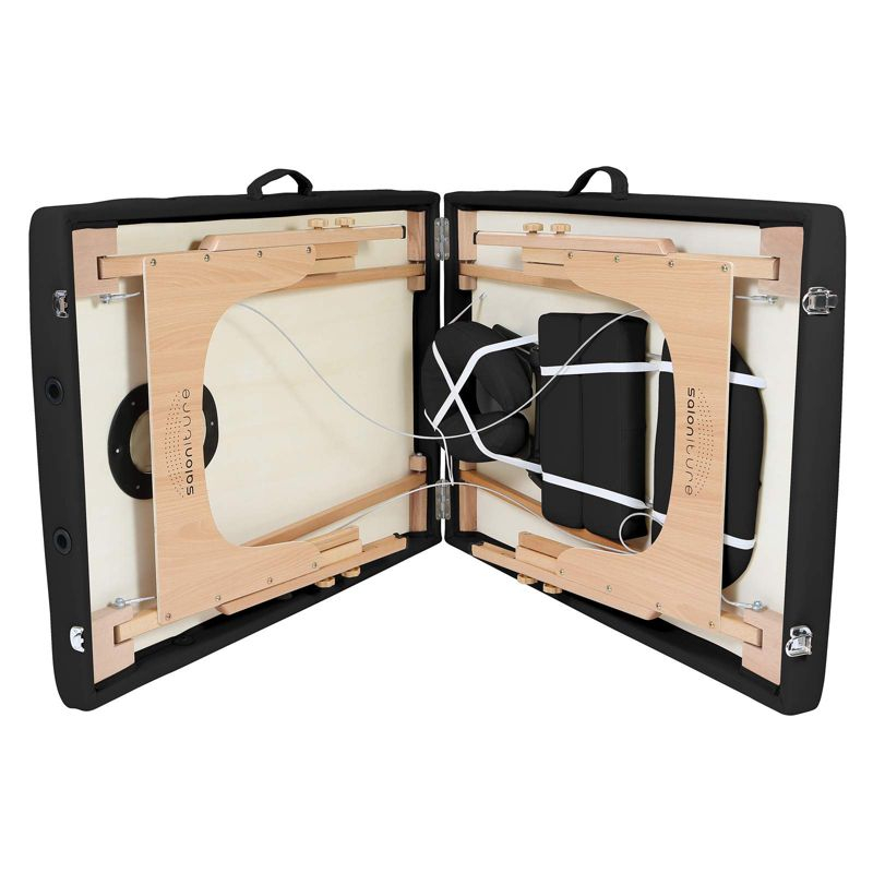 Saloniture Professional Portable Massage Table with Backrest - Black