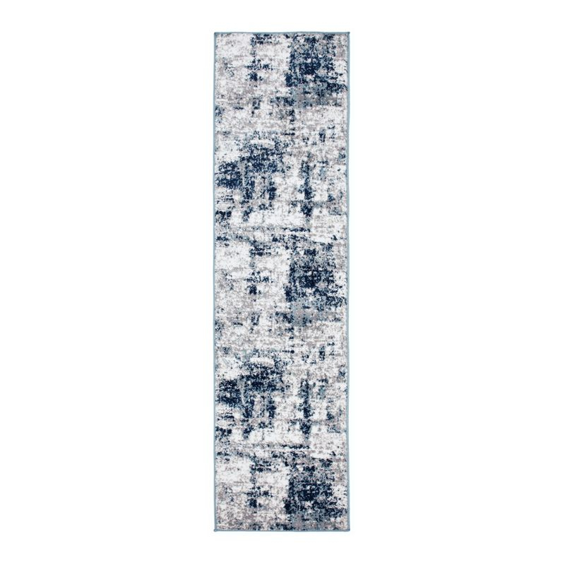 World Rug Gallery Distressed Abstract Area Rug - Blue 2'7"x6'