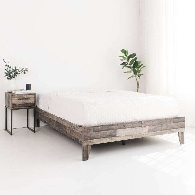 Queen Neillsville Platform Bed Gray - Signature Design by Ashley: Wood Frame, No Box Spring Needed