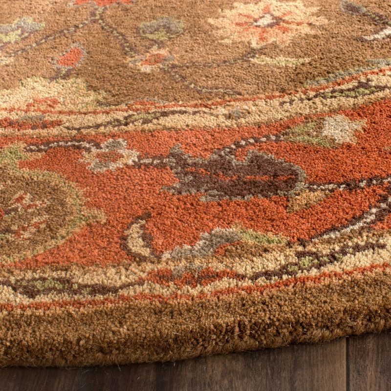 Heritage HG952 Hand Tufted Area Rug - Moss/Rust - 4'6"x6'6" Oval - Safavieh.