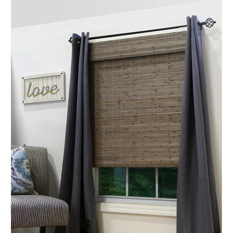 Radiance Brooklyn 30-in Cordless Driftwood Bamboo Roman Shade