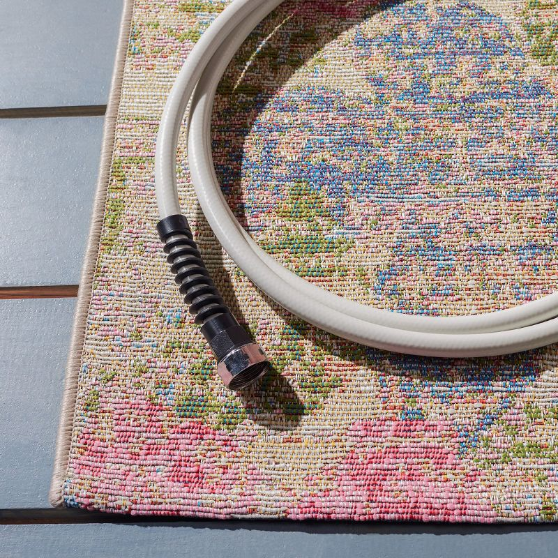 Summer SMR410 Power Loomed Indoor and Outdoor Area Rug - Blue/Pink - 5'3"x7'6" - Safavieh.