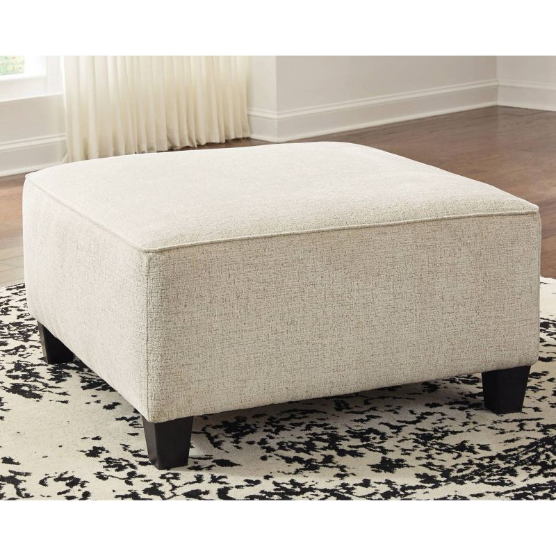 Oversized Abinger Accent Ottoman Natural - Signature Design by Ashley: Modern Square Upholstered Bench, Textured Finish