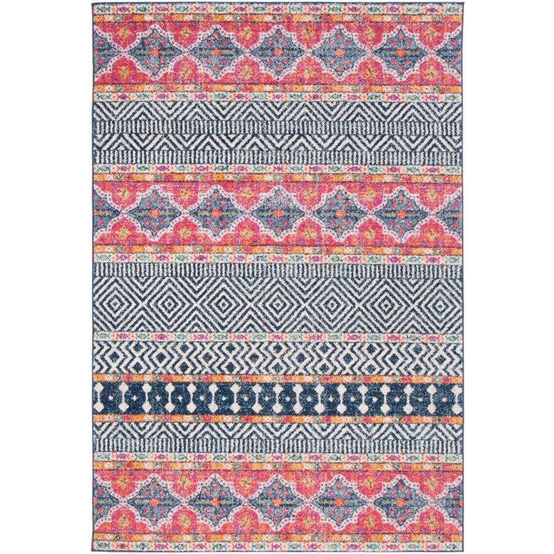 Madison MAD797 Non-Shedding Power Loomed Indoor Area Rug - Navy/Ivory - 5'3"x7'6" - Safavieh