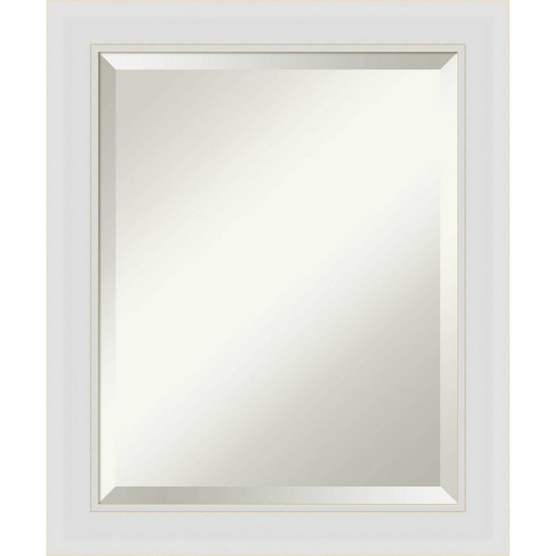 20" x 24" Flair Framed Bathroom Vanity Wall Mirror Soft White - Amanti Art: Modern Rectangle, Satin Finish, No Assembly Required