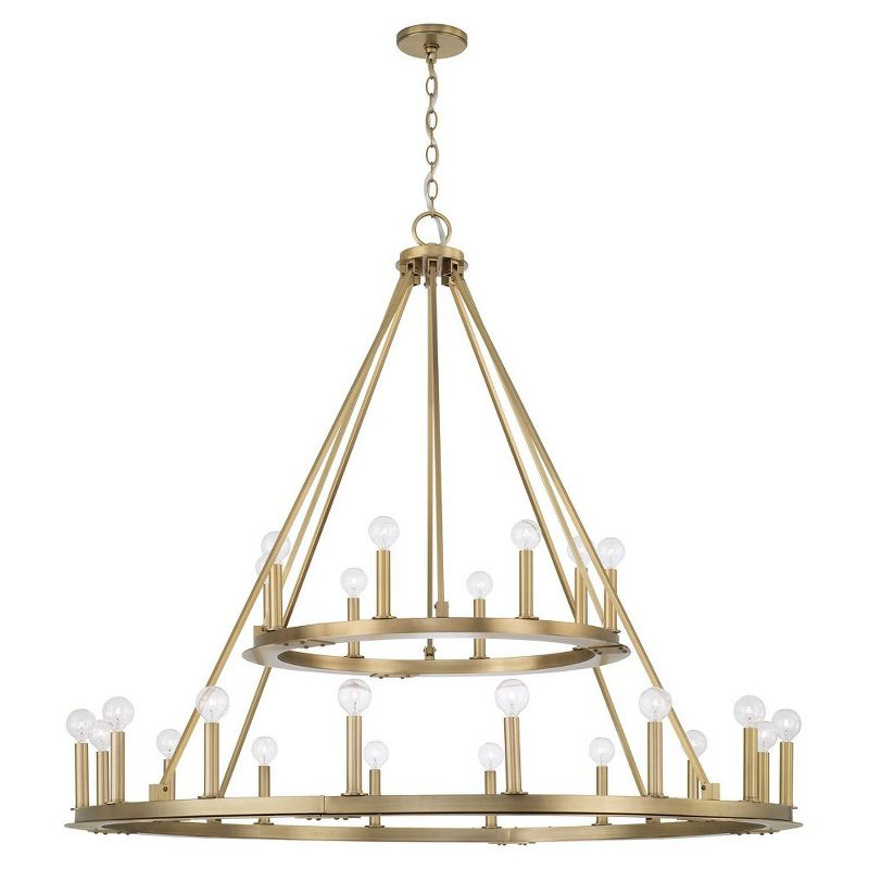 Pearson 24 - Light Dimmable Wagon Wheel Chandelier