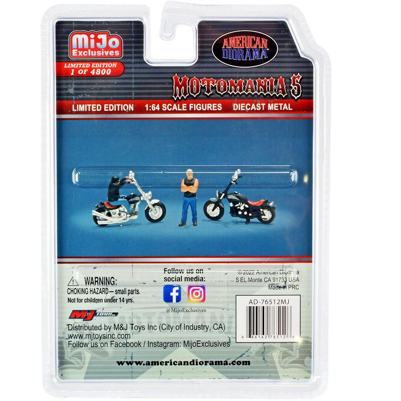 "Motomania 5" 4 piece Diecast Set (2 Figures and 2 Motorcycles) Limited Ed to 4800 pcs for 1/64 Scale Models by American Diorama