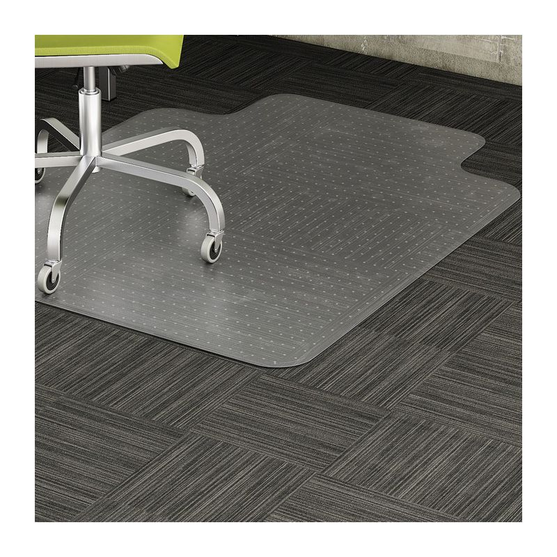Lorell - Standard Lip Low-pile Chairmat - Carpeted Floor - Lip Size 10" - Vinyl - Clear - 48"