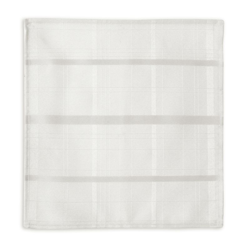 Elegance Plaid Stain Resistant Napkin Set of 4 - 17" x 17" - White - Elrene Home Fashions