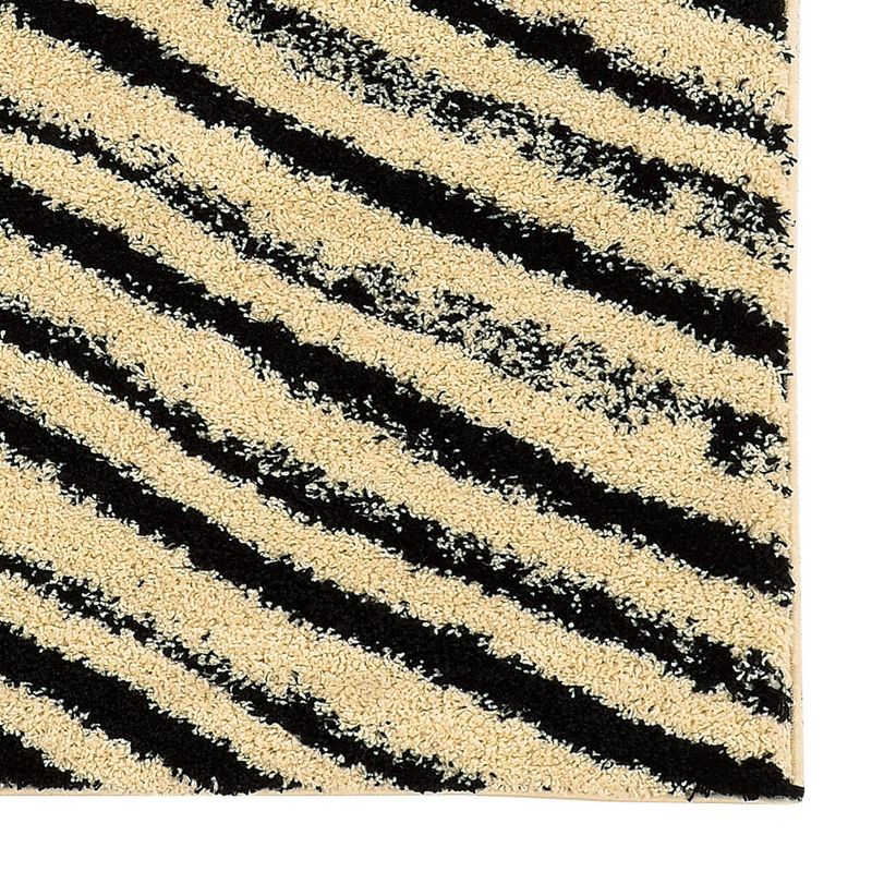 8'x10' Moroccan Shag Area Rug Sahara Ivory/Black - Linon: Geometric Farmhouse, Polypropylene, Indoor Use