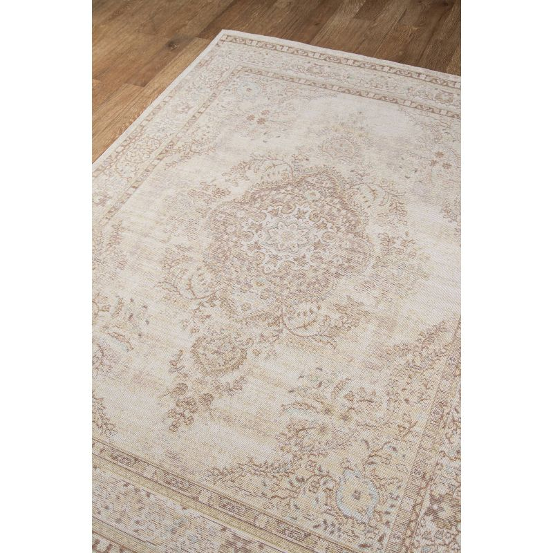Momeni 2'7"x8' Isabella Kimora Machine Loomed Runner Rug Ivory: Geometric Medallion Pattern, Low Pile, Indoor Use