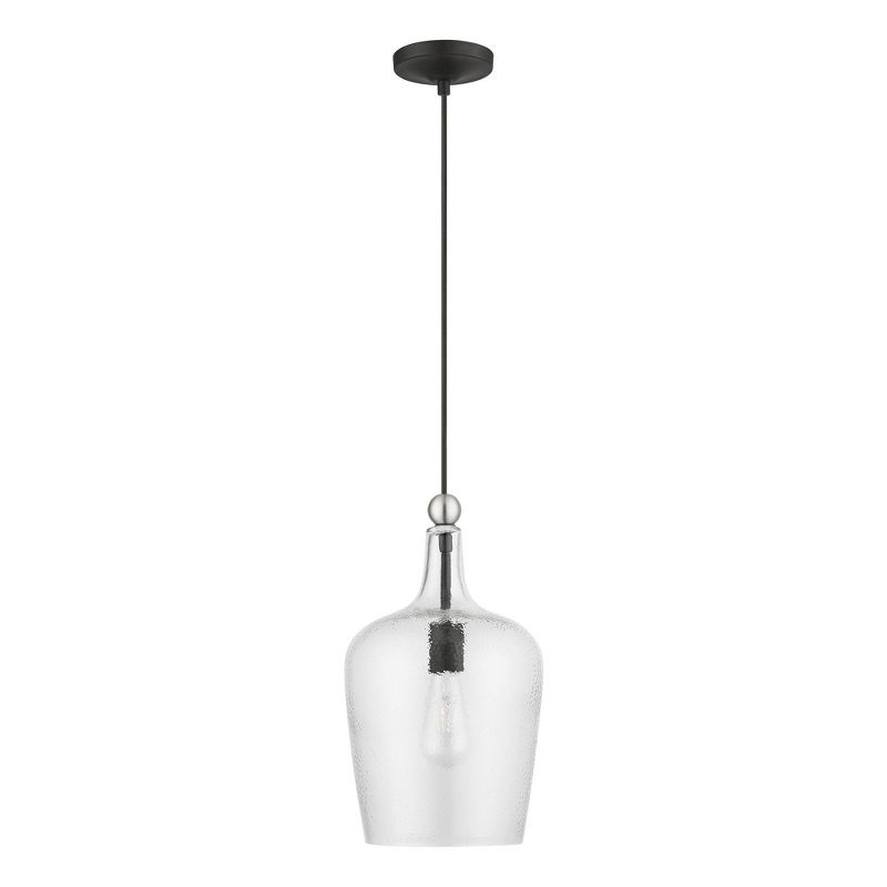 Livex Lighting Avery 1 - Light Pendant in  Black/Brushed Nickel