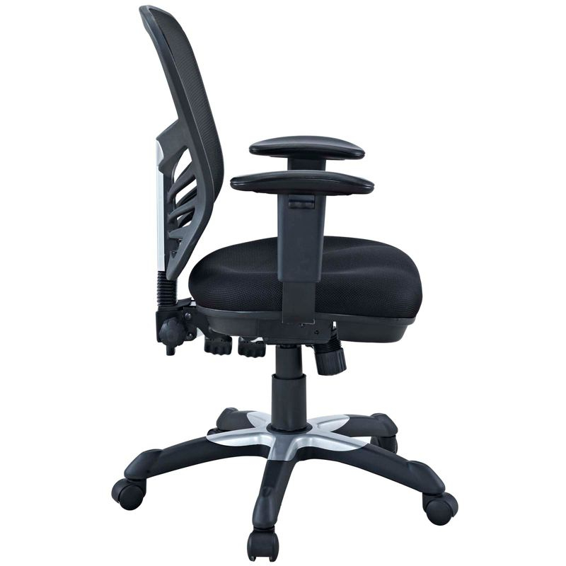 Articulate Mesh Office Chair Midnight Black - Modway: Ergonomic, Adjustable Arms, Swivel Desk Chair
