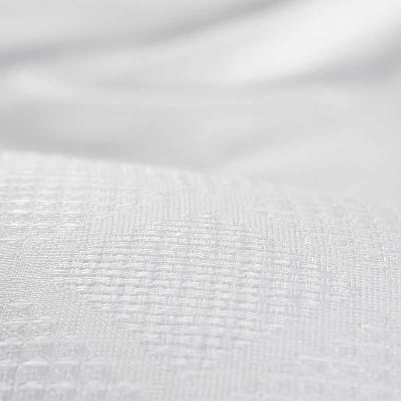 Chanasya 2pk Diamond Textured Semi Sheer Window Curtain Panels - Set of 2 - 52 x 108 Inches Long - White