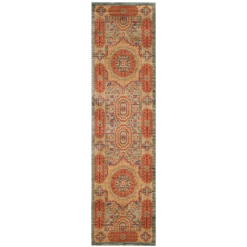 Mahal MAH622 Power Loomed Runner Rug - Navy/Red - 2'2"x10' - Safavieh.