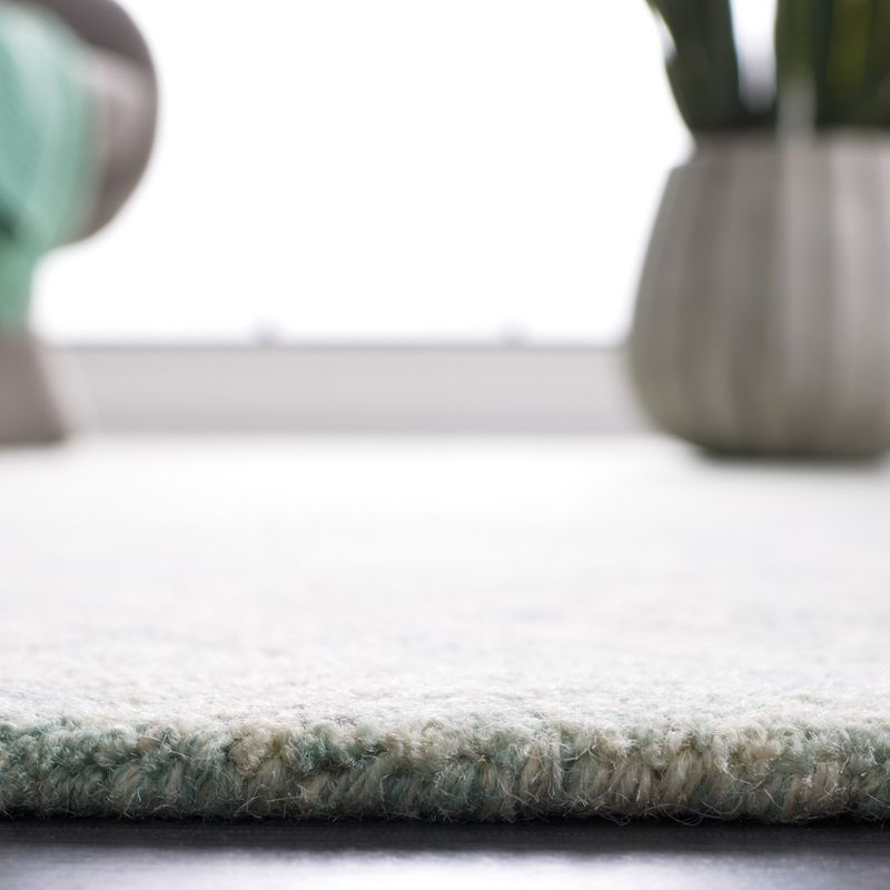 Abstract ABT428 Handmade Indoor Area Rug - Grey/Turquoise - 4'x6' - Safavieh