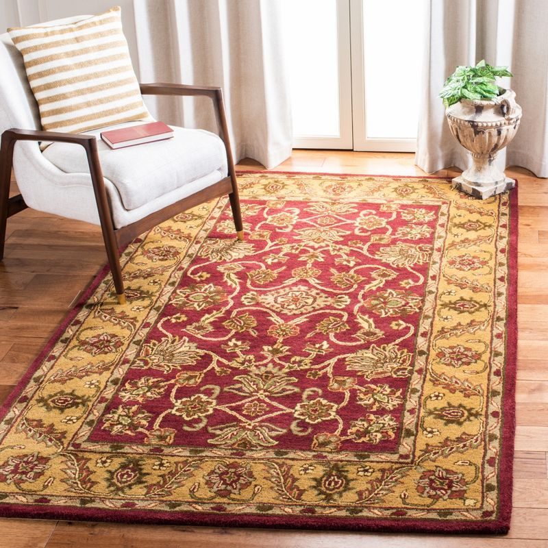 Golden Jaipur GJ250 Hand Tufted Area Rug - Burgundy/Gold - 5'x8' - Safavieh.