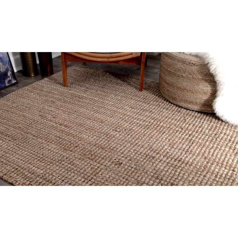 Nuloom Ashli Solid 6x9 Jute Indoor Area Rug for Dining Room Rug Neutral Rug Living Room Rug Kitchen, Natural