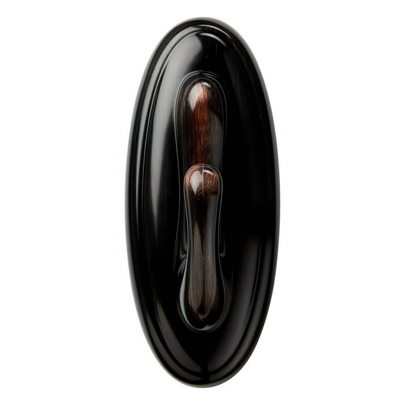 2pk Command Curtain Rod Hooks Oil Rubbed Bronze: No Drill Brackets, 5lb Capacity, Plastic, Brown, 0.625" Rod Diameter
