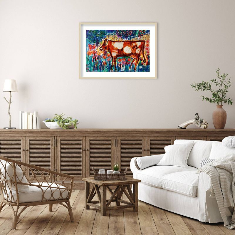 41" x 30" Cow by Brenda Brin Booker Wood Framed Wall Art Print - Amanti Art: Giclee, Botanical Scene
