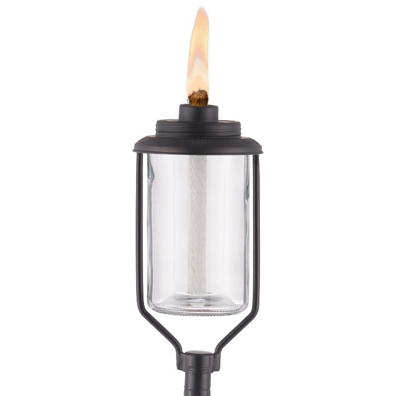 TIKI Simply Glass Torch: Outdoor Stake Torches, Refillable, Kerosene/Lamp Oil Powered, Matte Finish