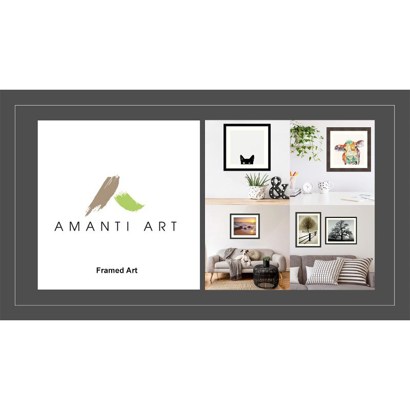 41" x 31" Teal Agate by Amy Lighthall Framed Wall Art Print Black - Amanti Art: Modern Abstract Acrylic Photo
