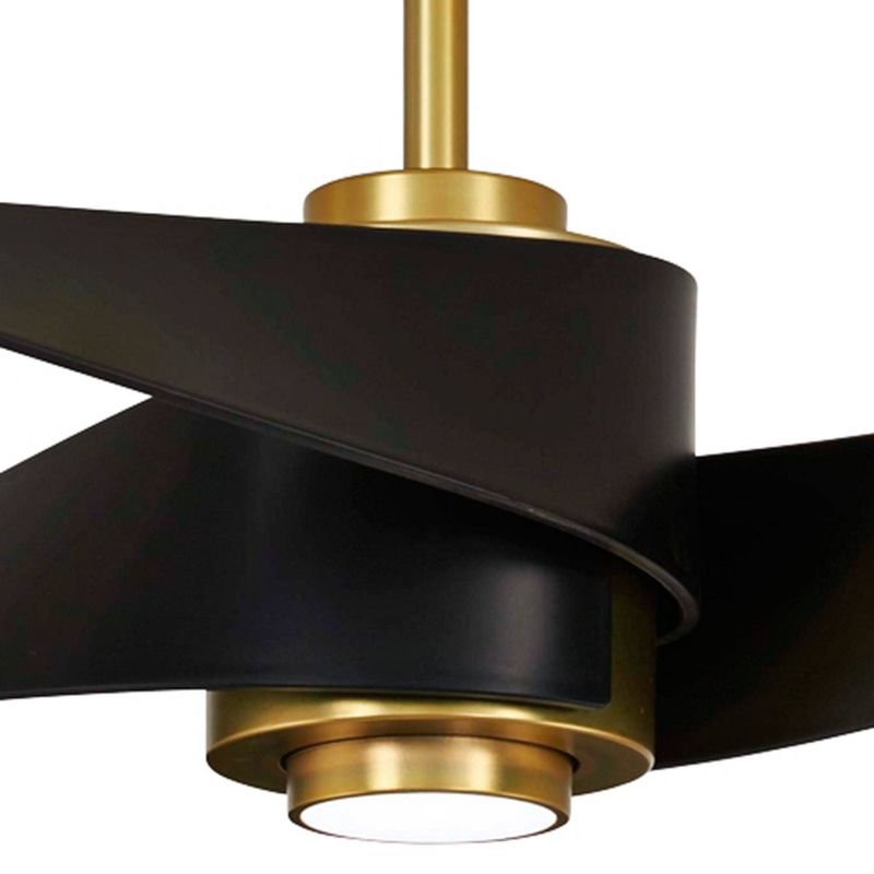 64" Minka Aire Modern Indoor Ceiling Fan with LED Light Remote Control Soft Brass Matte Black for Living Room Kitchen Bedroom Home