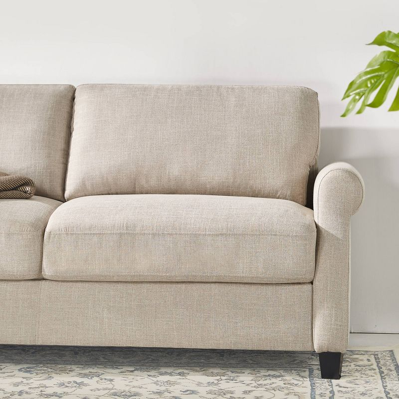 78" Josh Sofa Beige - Zinus: Easy-to-Clean, Woven Fabric, Seats Three, Tool-Free Assembly